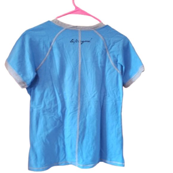 Good Move by Life is Good Womens Semi-fitted Tee Blue Sz L Yoga Breathe Ringer - Picture 3 of 6
